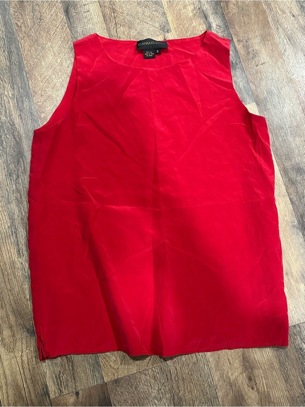 Vintage silk classiques Entier Red Sleeveless Shell Top