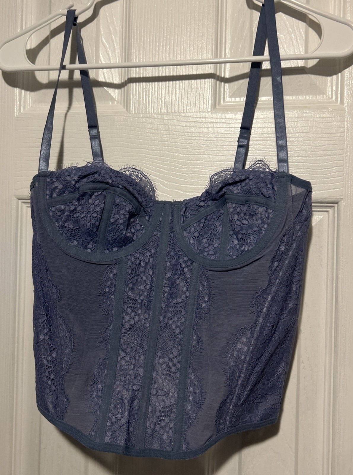 Raxnode Blue Lace Corset Top Size Medium NWT 