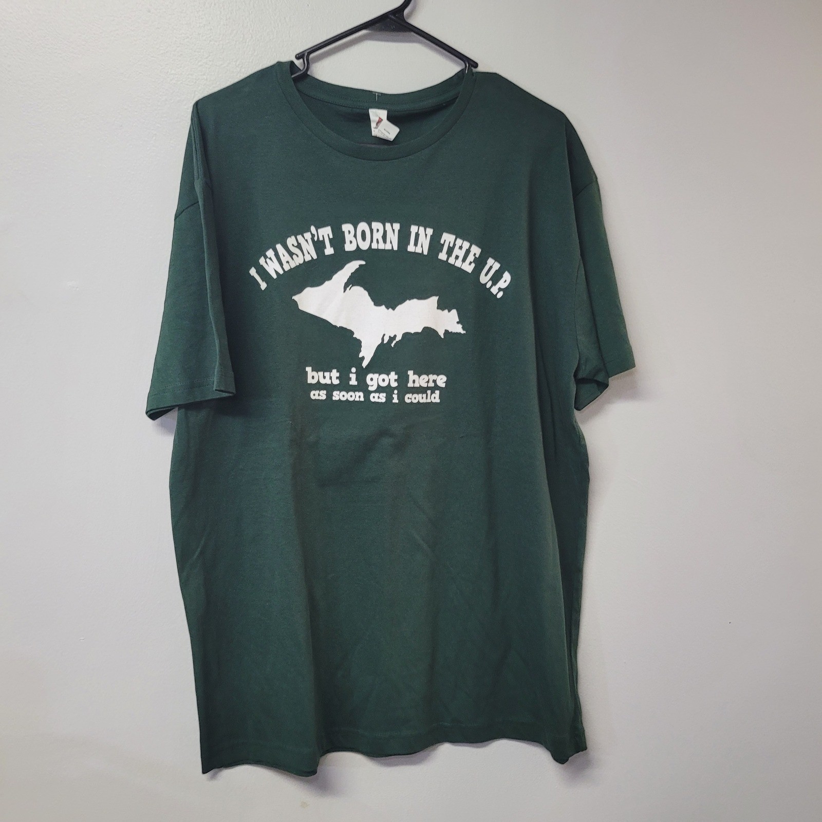 Smart Blanks Michigan Upper Peninsula UP Graphic T Shirt Green Mens XL