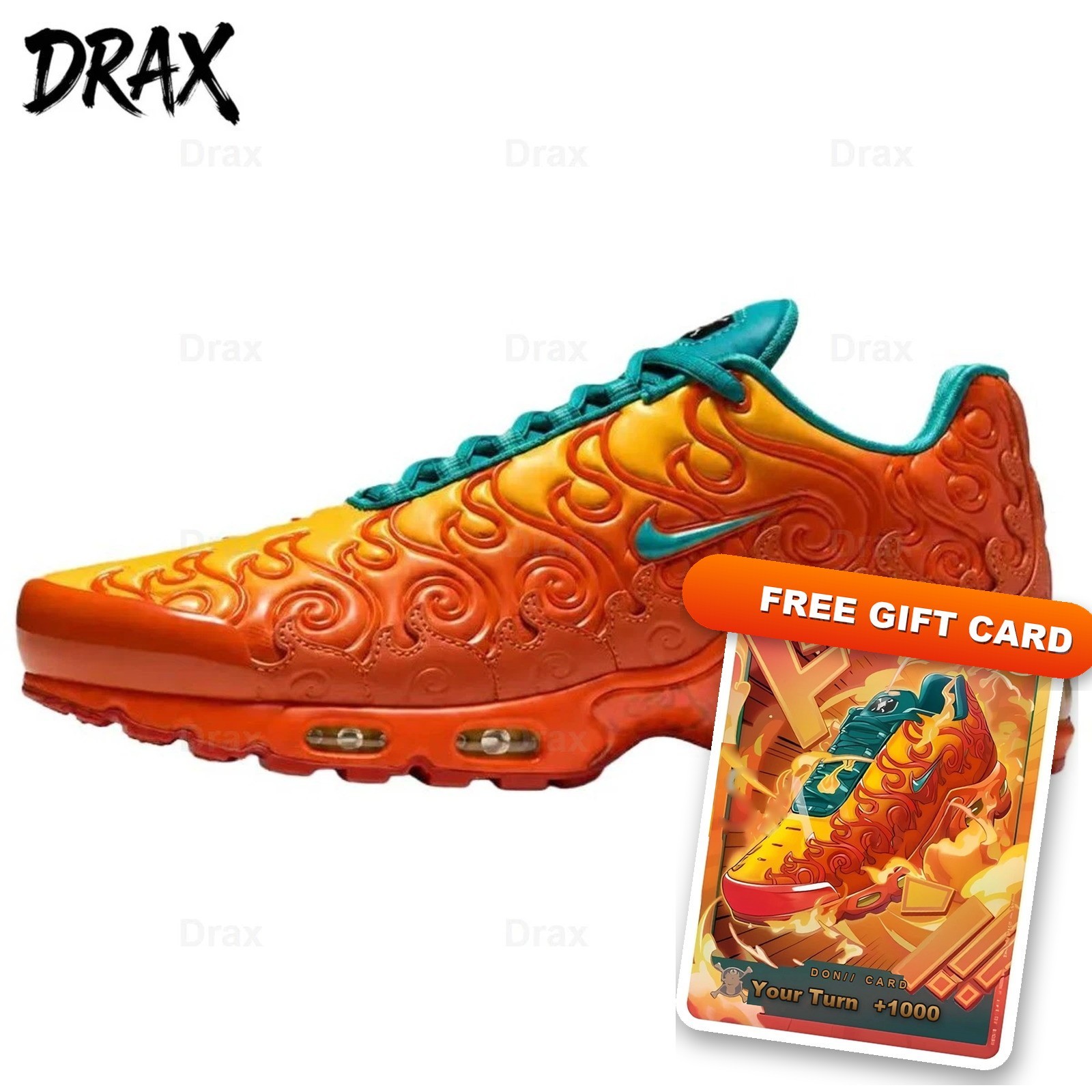 WITH Authenticity Card Nike x ONE PIECE Air Max Plus Mera Mera Orange IW1283-800