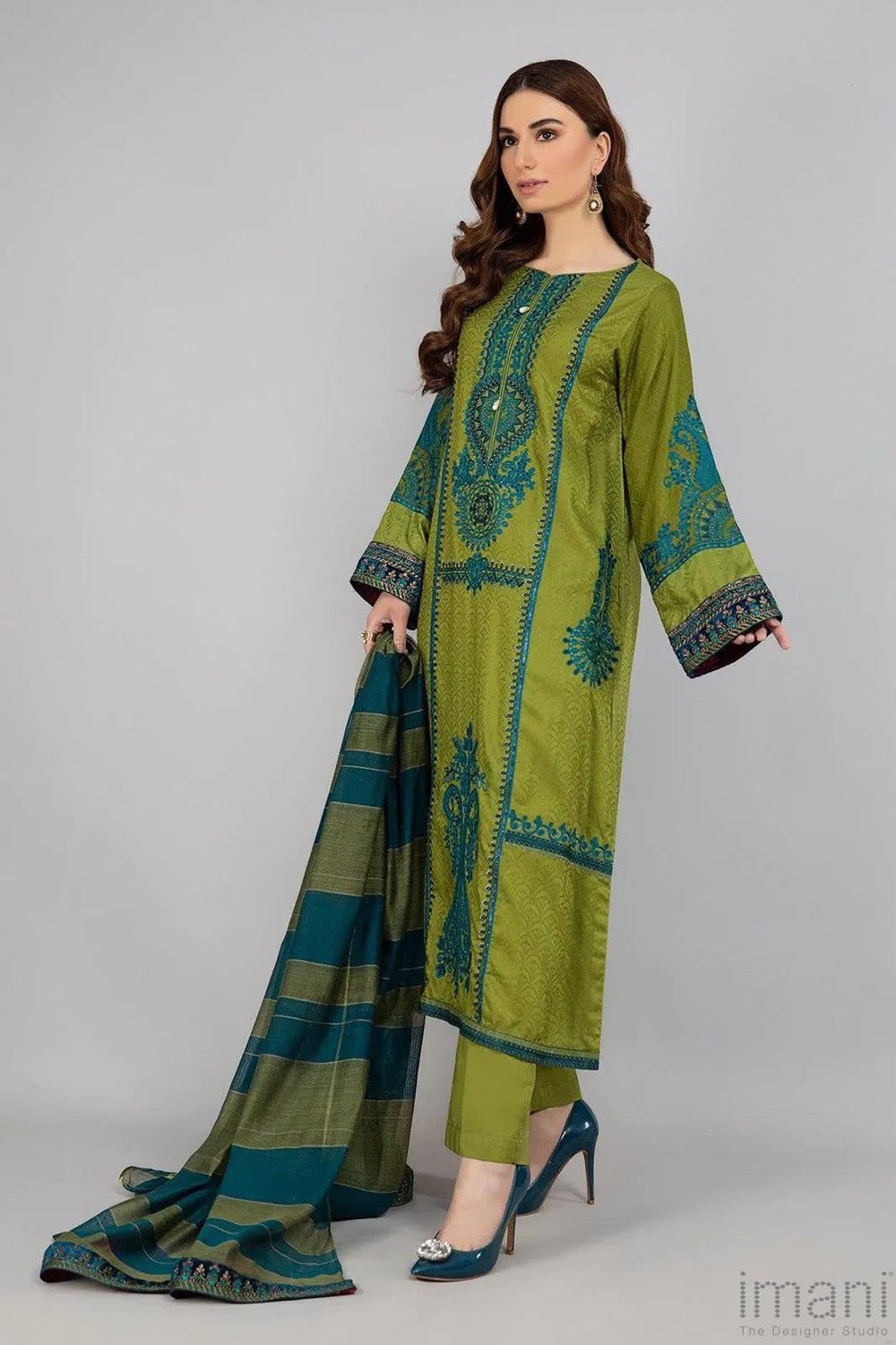 Dhanak Embroidered 3 Piece