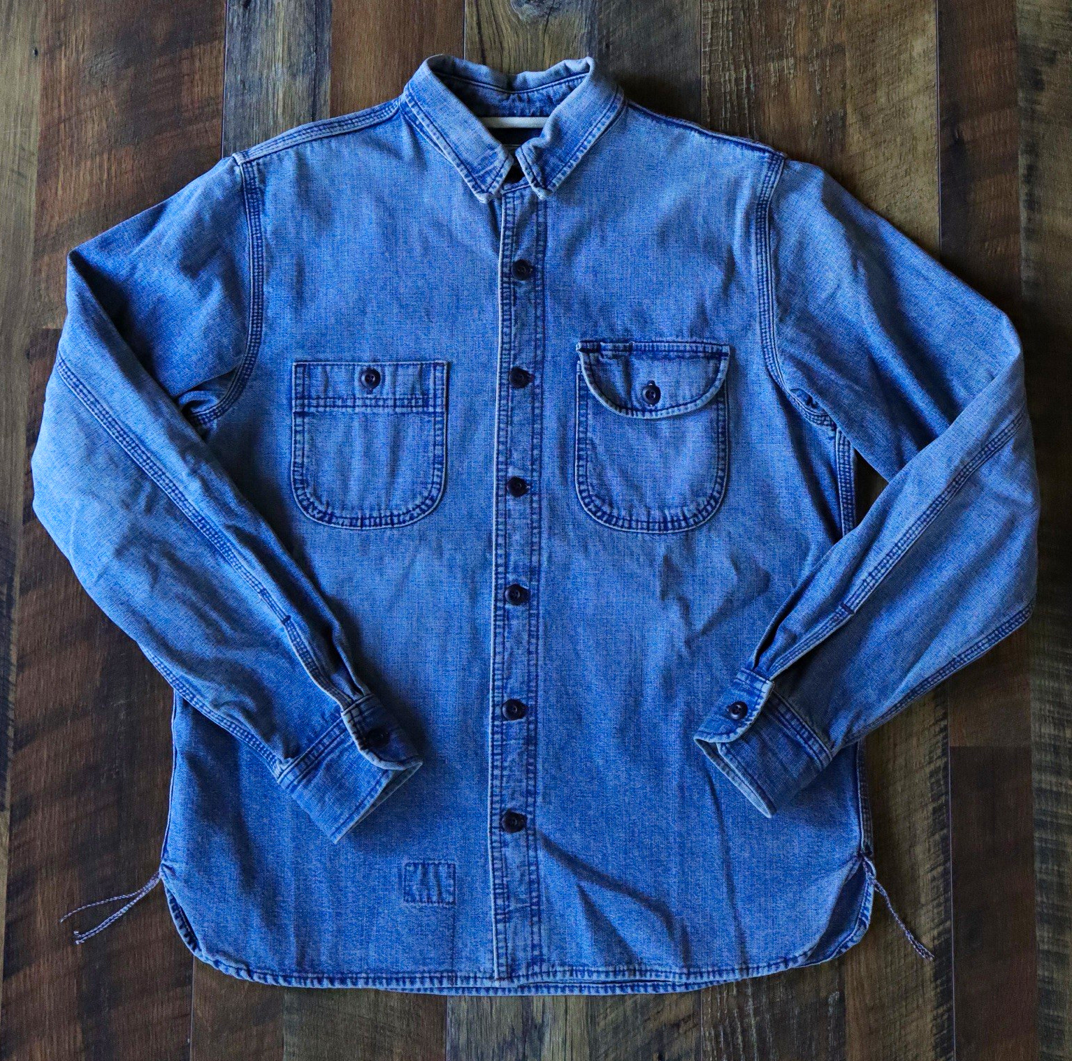 Rogue Territory RGT ISC Work Shirt Japanese Selvedge Denim Light Wash Size M