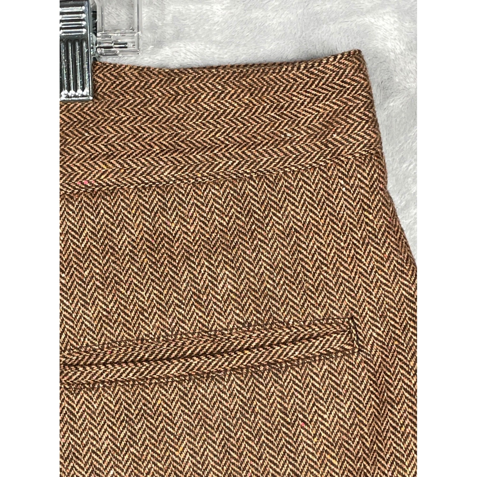 Historical Emporium Mens Brown Herringbone Tweed Trousers Cinch Back Size 48