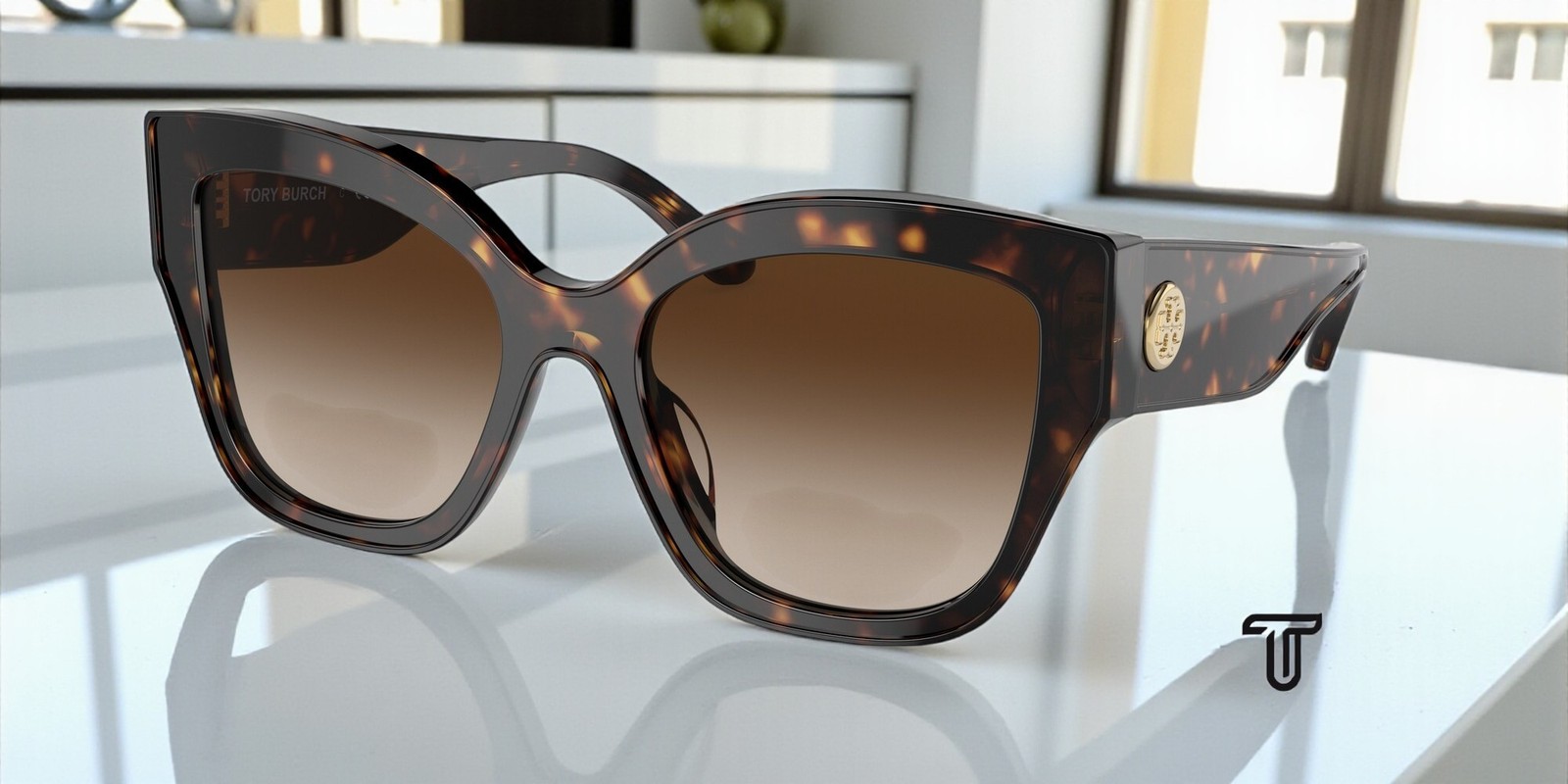 TORY BURCH TY7184U 172813 Dark Tortoise Brown Gradient 54 mm Women\'s Sunglasses
