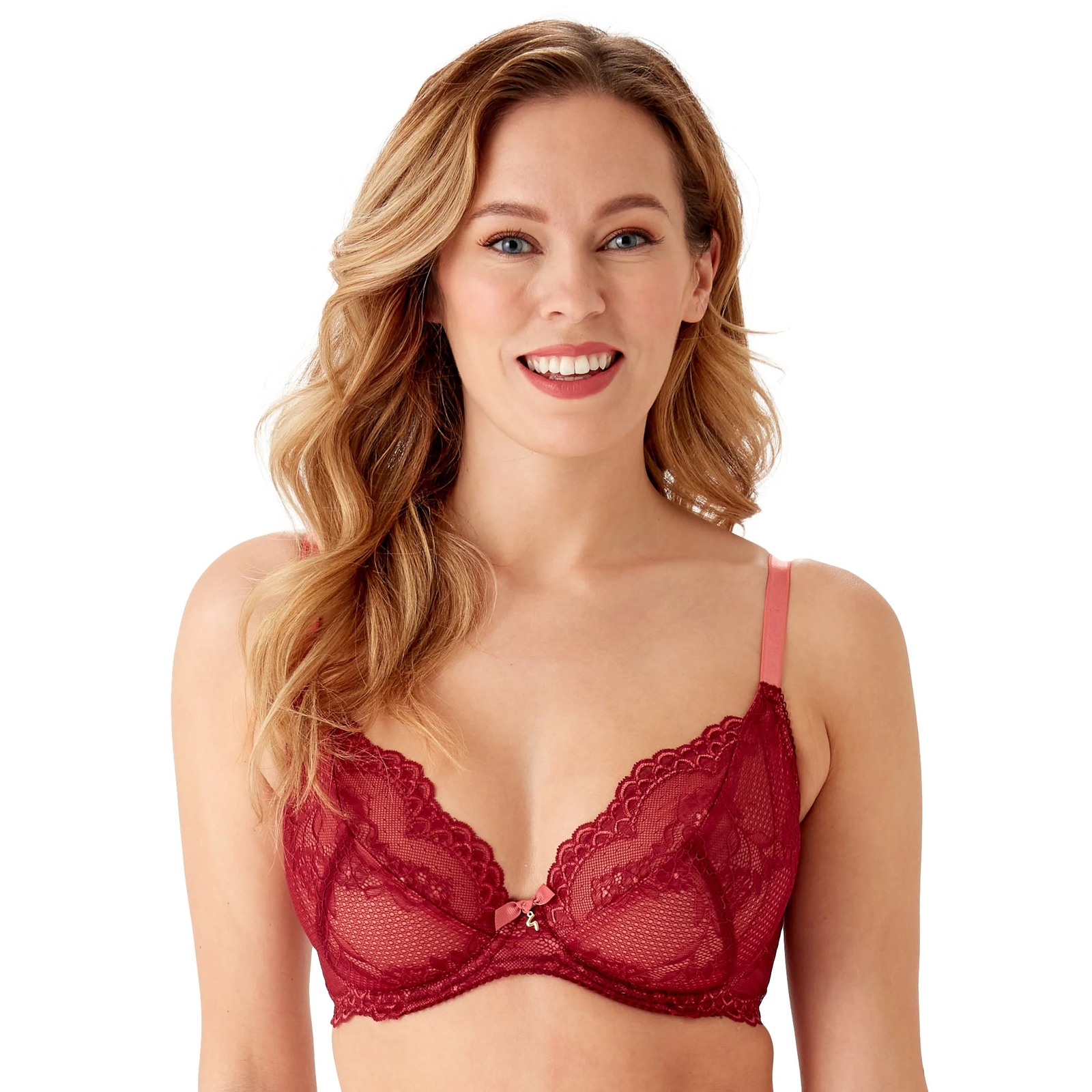 Gossard Superboost Lace Plunge Bra Cranberry/Raspberry Sorbet New Lingerie 7725