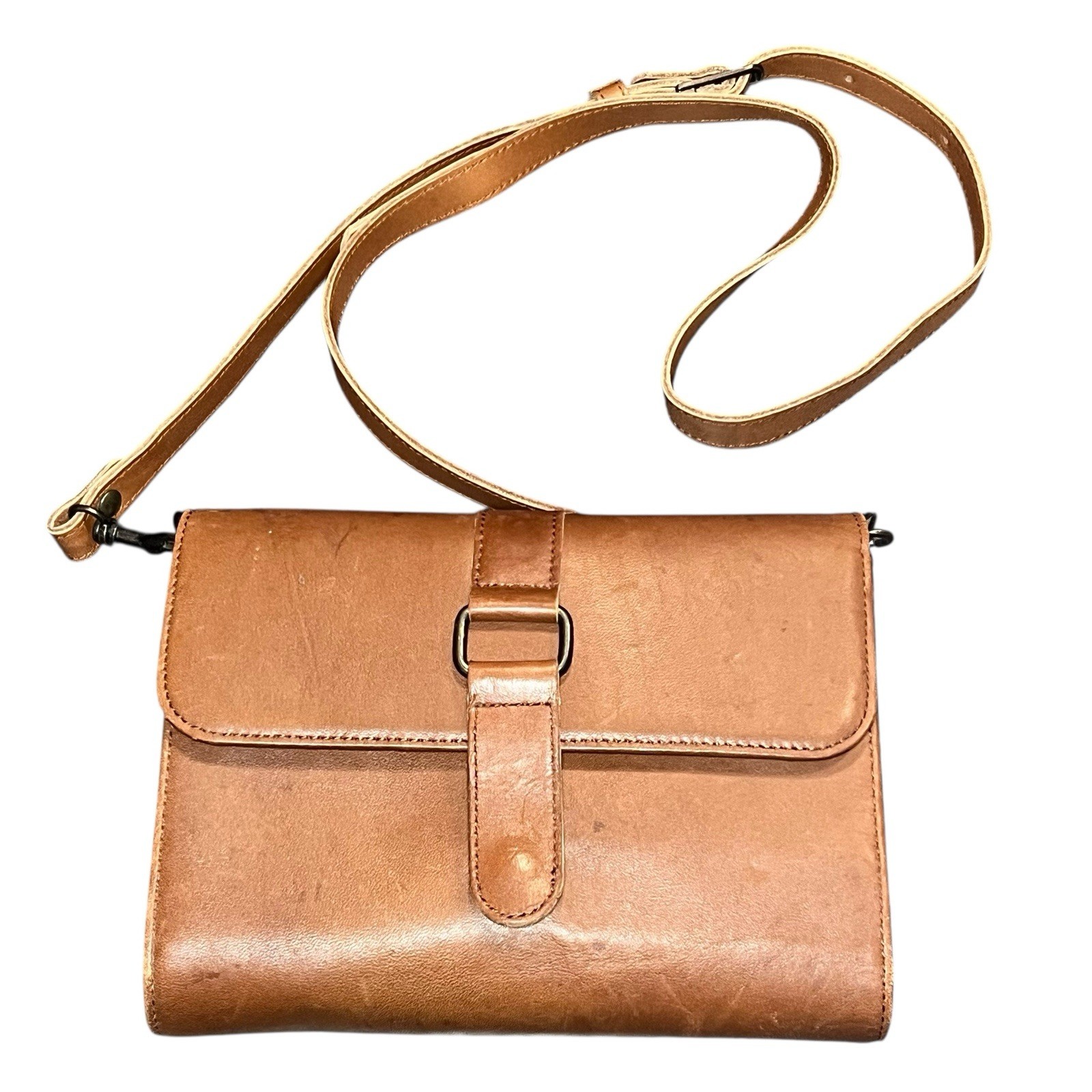 Vintage Eddie Bauer Leather Planner Organizer Crossbody | Unused 1998 Insert
