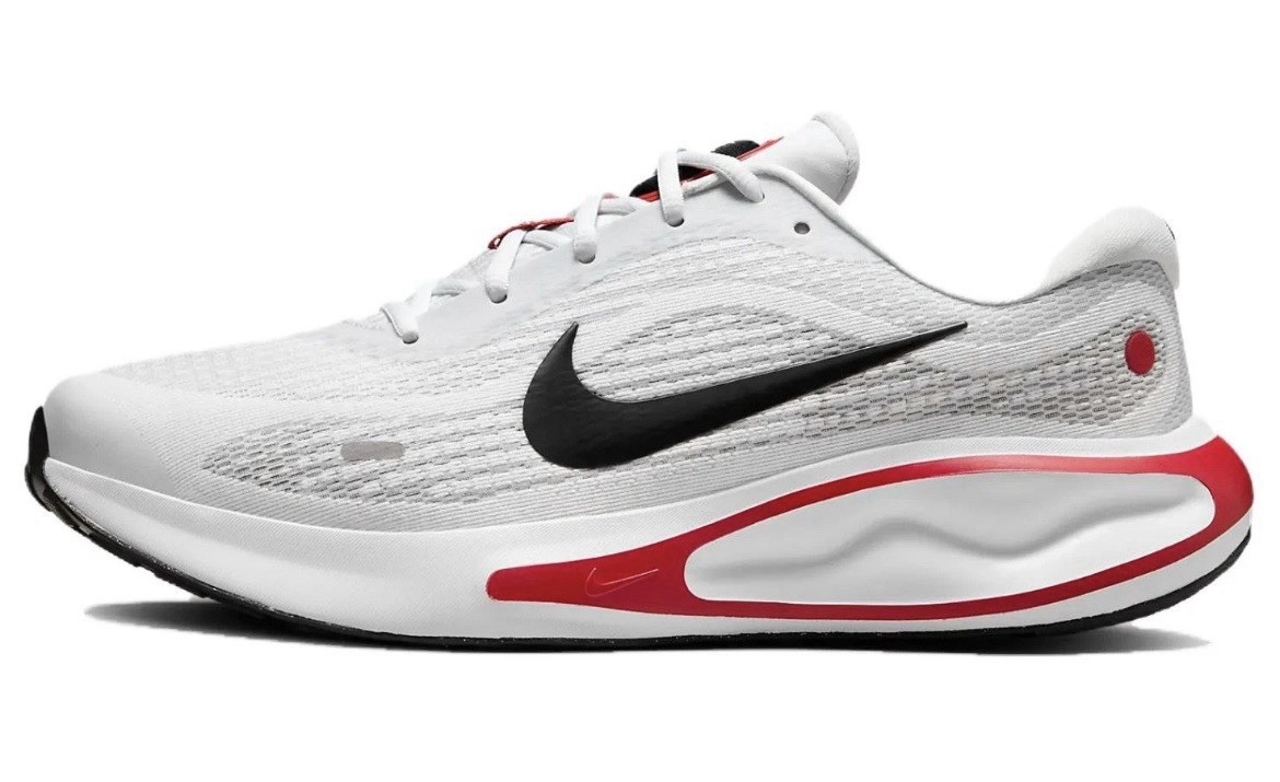 Nike Journey Run White Fire Red Road Running Shoes FN0228-103 Men\'s Multi Size