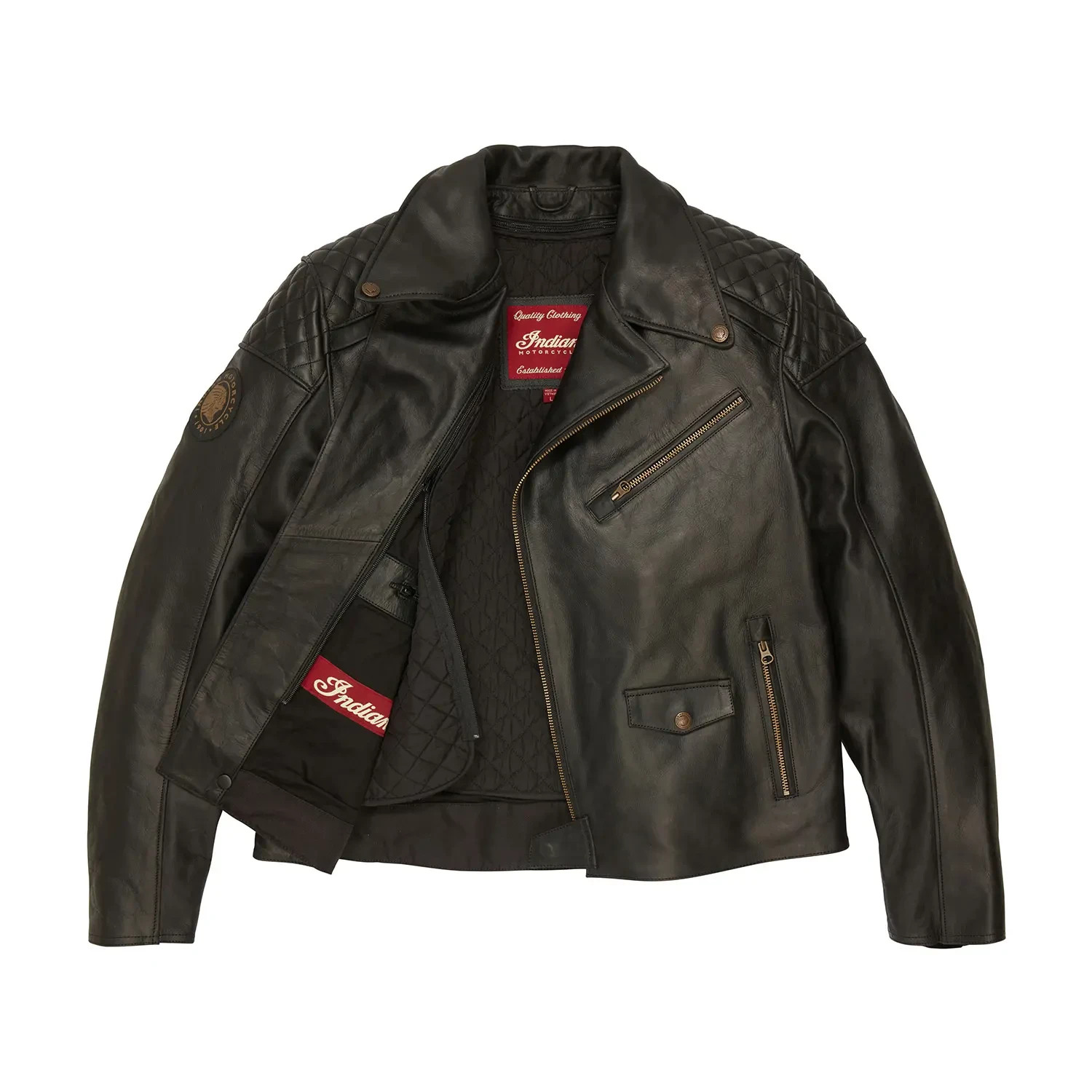 Indian Motorcycle Leather Jacket Vintage Racer Style Genuine Biker Riding Jacket