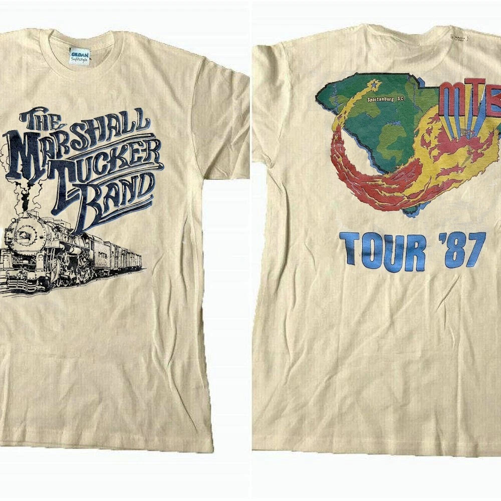 1987 80s vtg Marshall Tucker Band train tour 2 side Sand T shirt Unisex