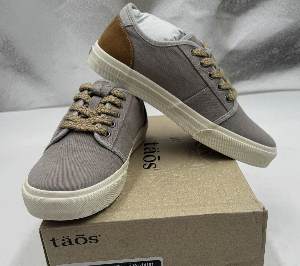 Taos Super Soul Shoes Womens Size 6 Grey Whiskey Lace Up Casual Sneakers