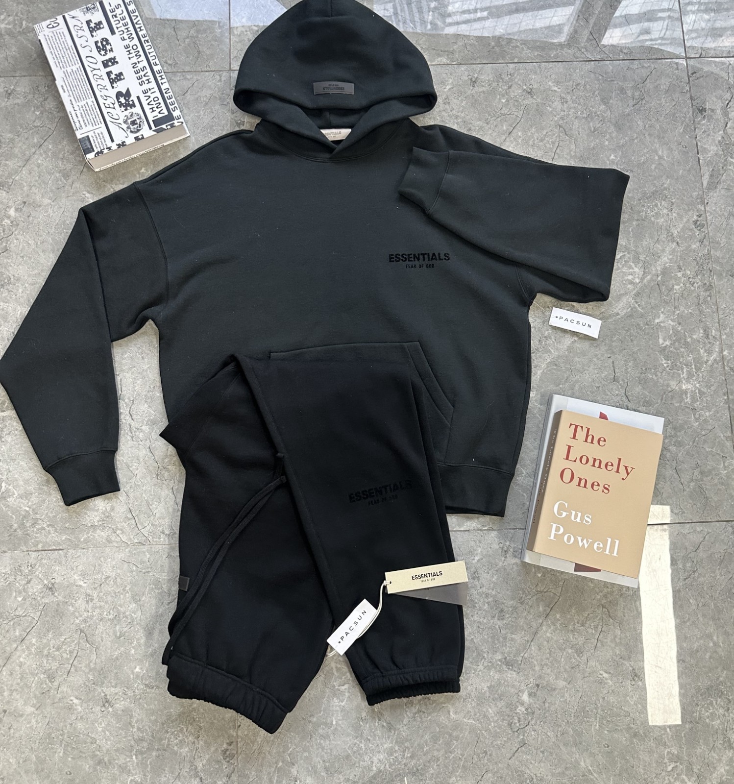 SS22 Essentials Set Black, Sweatpants + Hoodie, Sold Separately, Size S & NEW