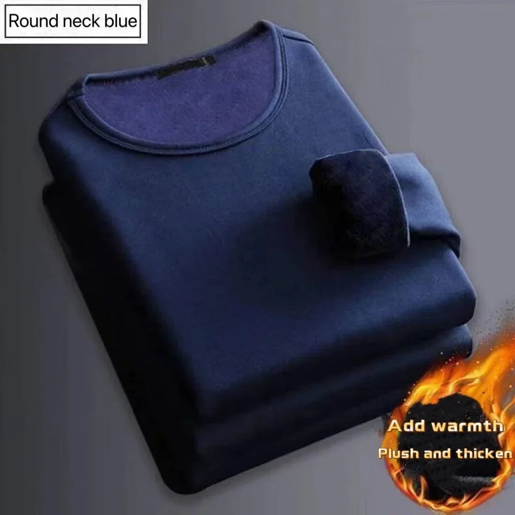 Men's Thermal Fleece Lined Long Sleeve Shirt Winter Warm Crew Neck Top M-5XL
