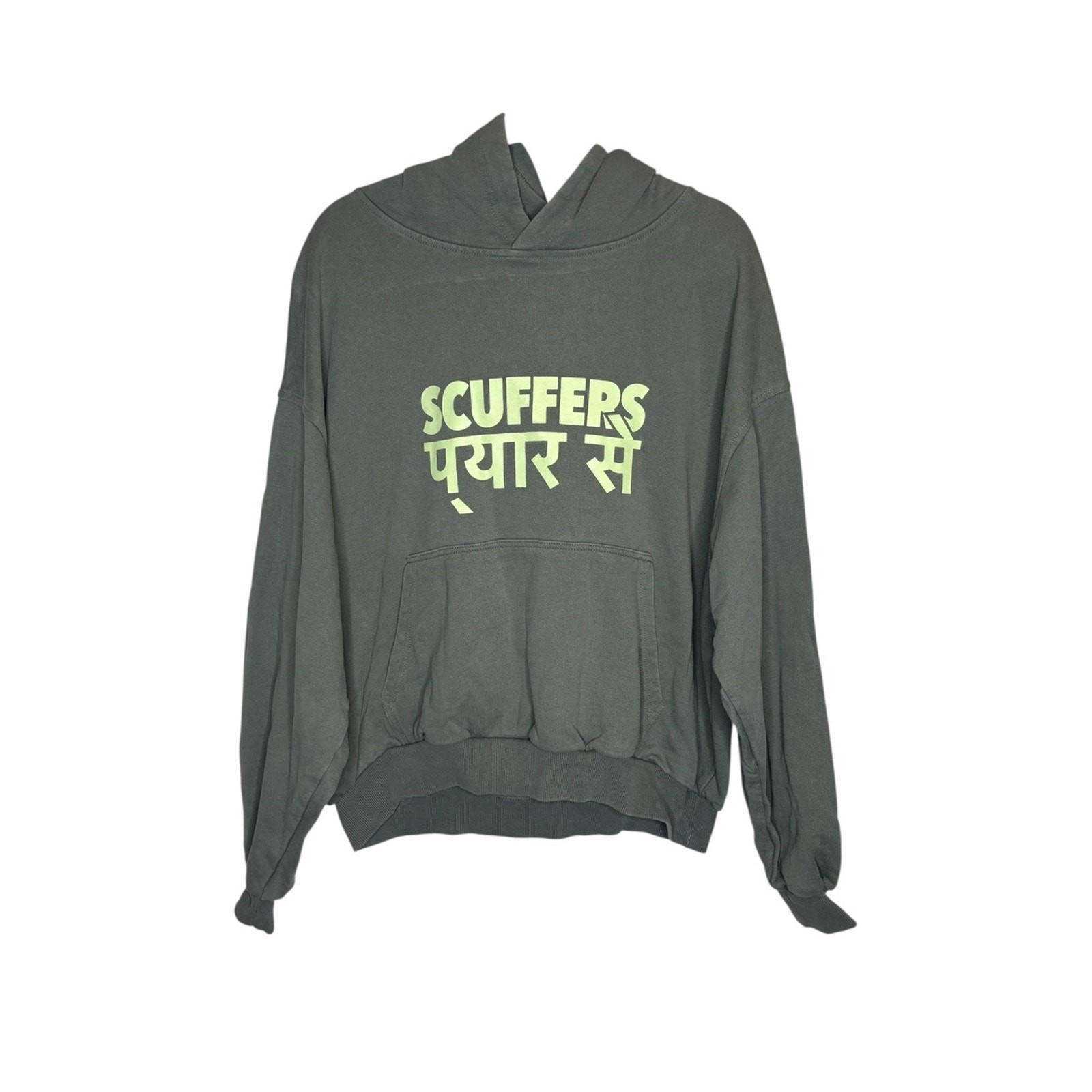 Scuffers Logo Graphic Hoodie Size M Green