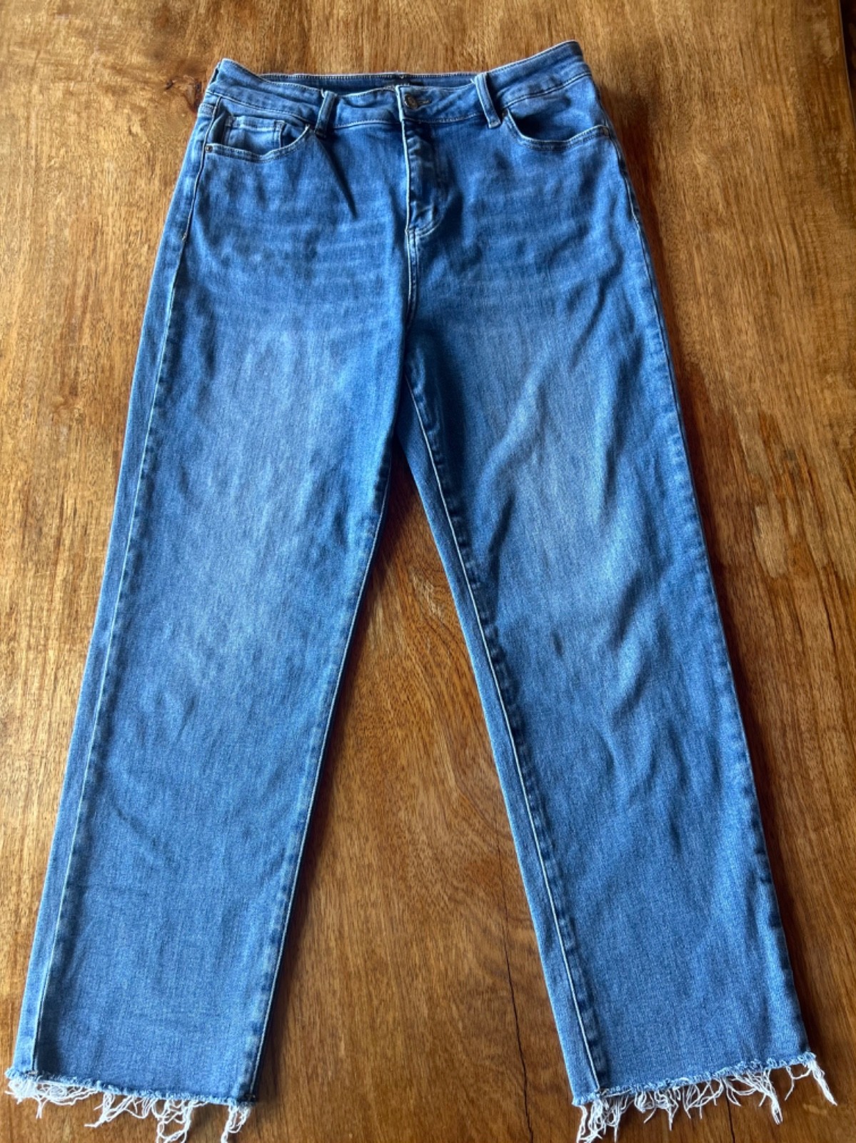 FLYING BANANA High Rise Wide Leg Raw Hem Jeans 14M Baggy Y2K Retro Denim FLB-E-2