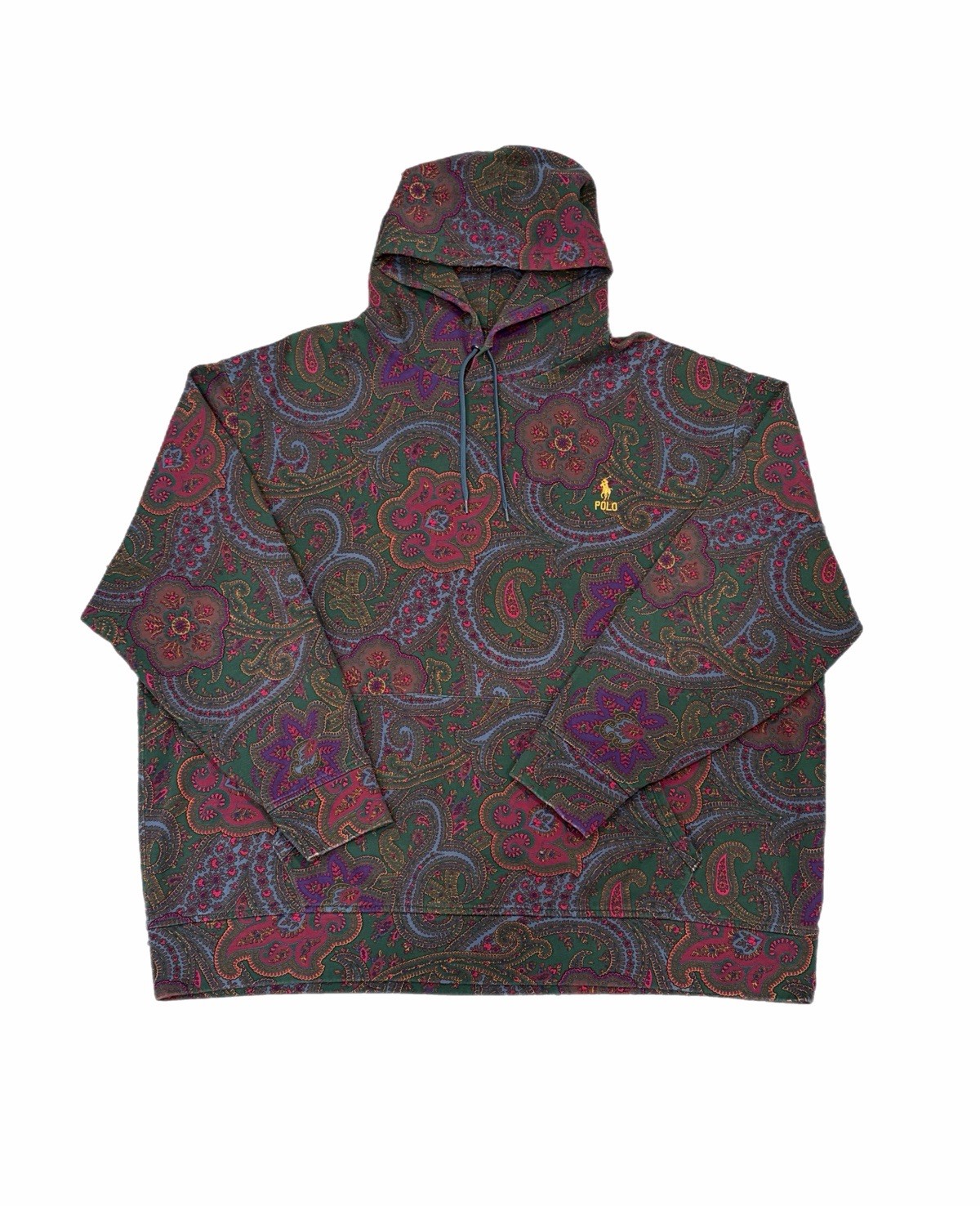 Rare Polo Ralph Lauren 3XB Double Knit Paisley Hoodie Rare Big and Tall