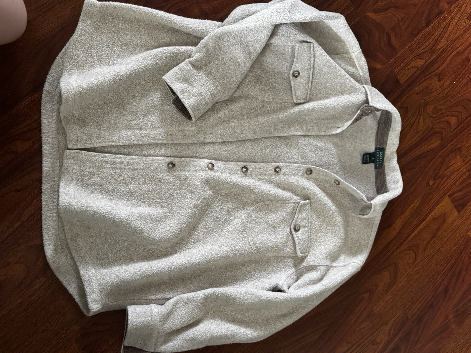 Lauren By Ralf Lauren Shacket. Cream. Women Medium. Button Up. Long Sleeve.