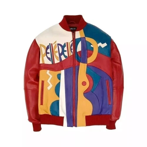 Men’s Picasso Plush Bomber Jacket Handmade Genuine Cow Leather Fashion Jacket