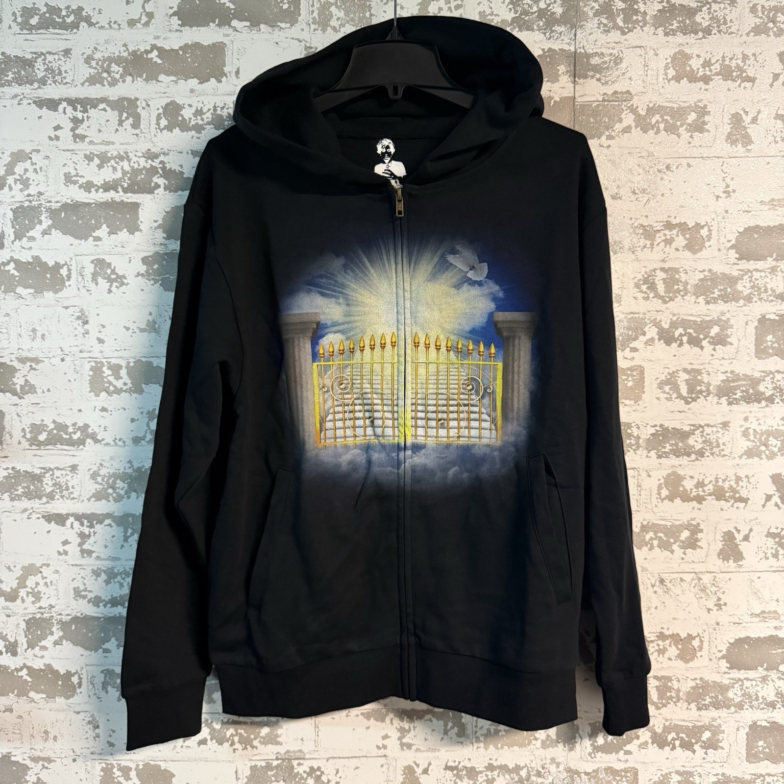 NEW Bishop “Heaven’s Gate” Black Full-Zip Hoodie Size Medium