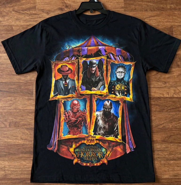 Halloween Men Universal Studios HHN 2026 Horror Black T-Shirt Large Size NWT
