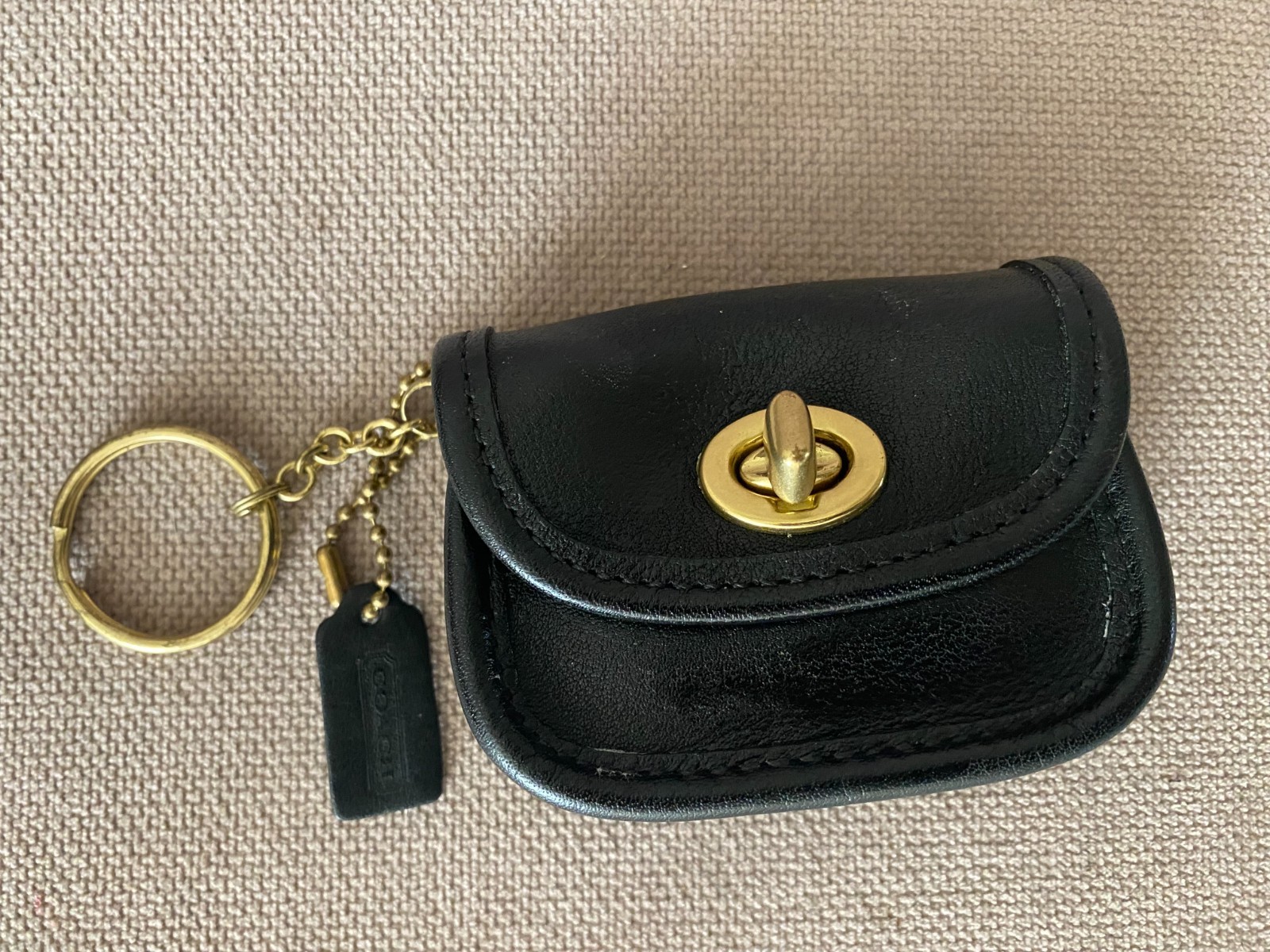 Vintage Coach 7105 Mini City Key Fob Bag Charm-Black
