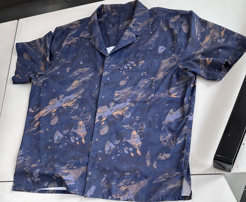 Lululemon Airing Easy Shirt Men Multi Paint Splatter Abstract Wicking Large