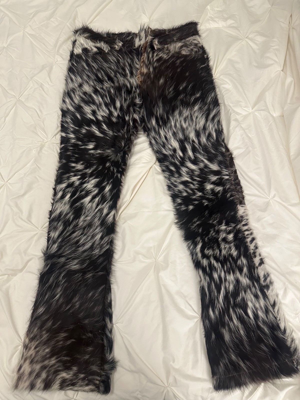 Nyrva Men’s Flared Cowhide Jeans/Pants Black/White Sz 36 NWOT