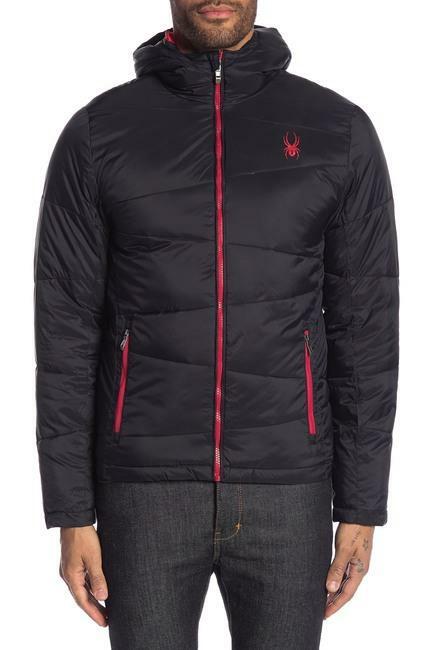 NEW Spyder Nexus Jacket Men\'s Medium Black / Red Insulated Puffer MSRP $199.95