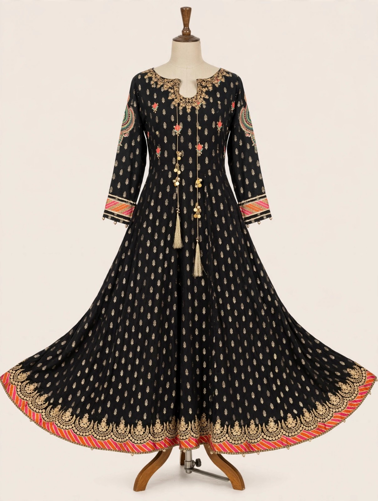 Original Maria B Pakistani Anarkali Dress - Large, Chunri Dupatta, Churidar