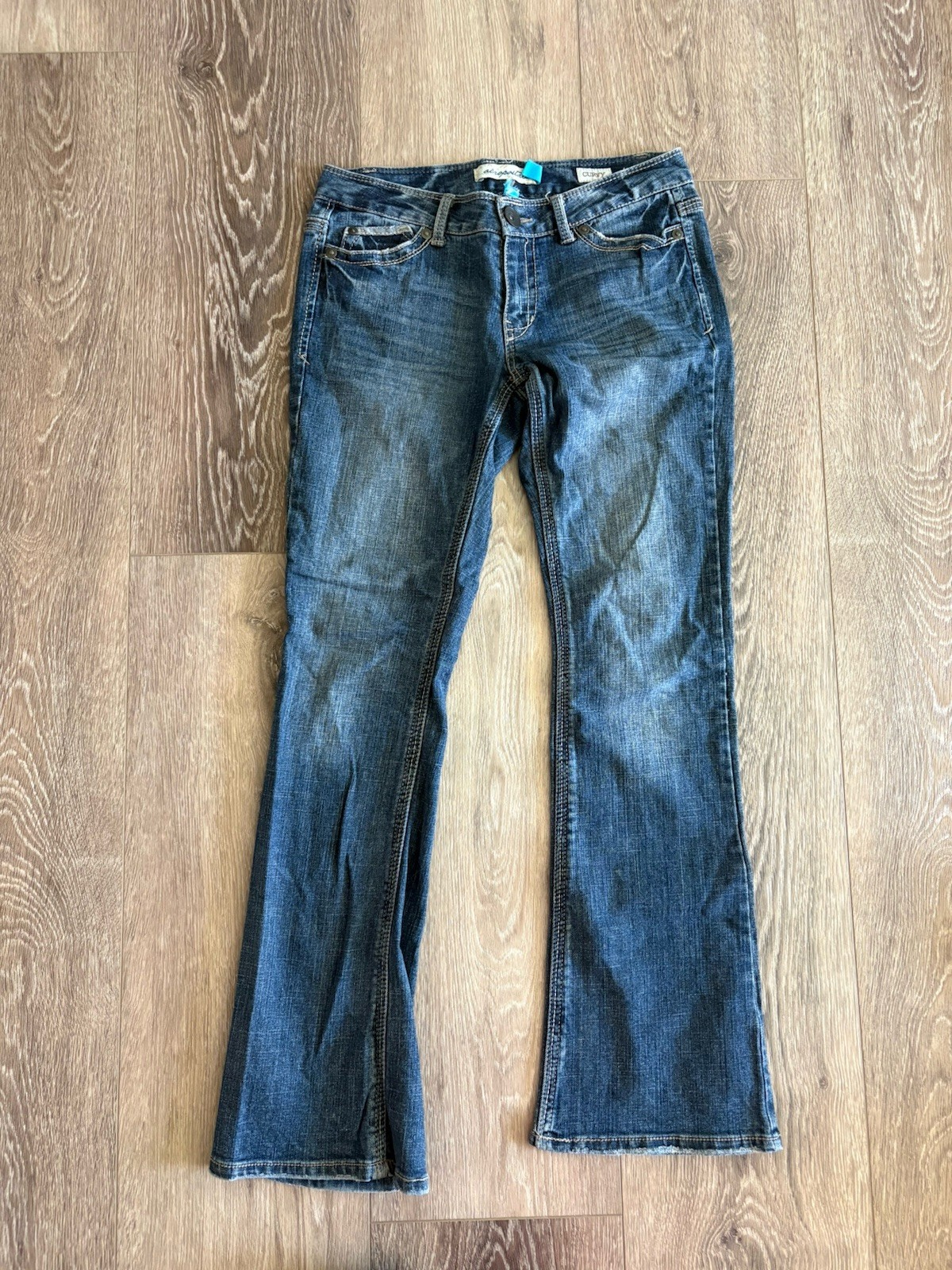 VTG Y2K Aeropostale Womens Low Rise Hailey Skinny Flare Denim Jeans 3/4 Short