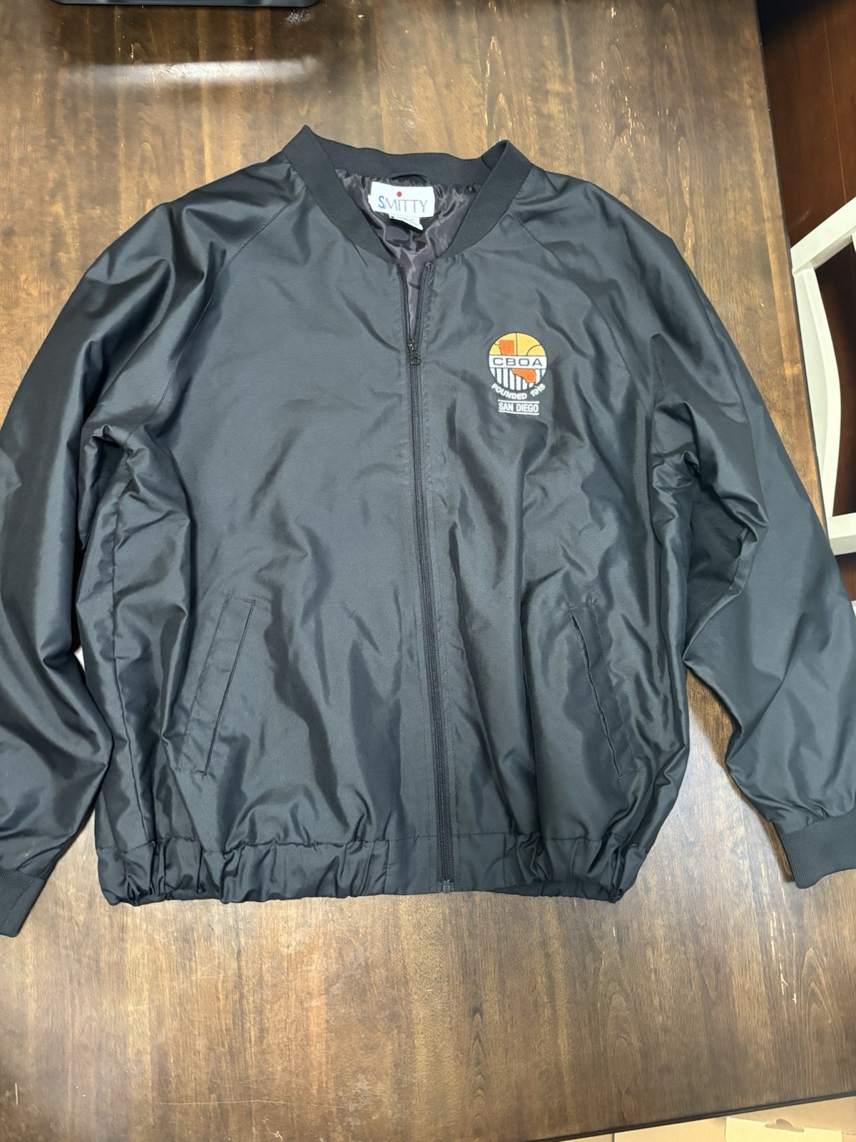 Smitty CBOA Basketball Referee Jacket Mens XL Black Water Repellent Full Zip