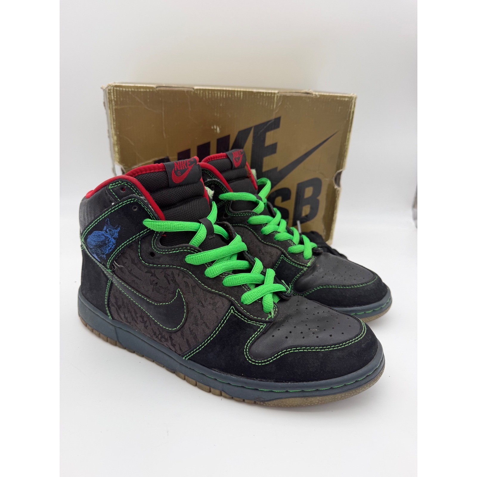 Nike SB Dunk High Premium Twin Peaks rare 313171-006 Gold Box Mens 10.5