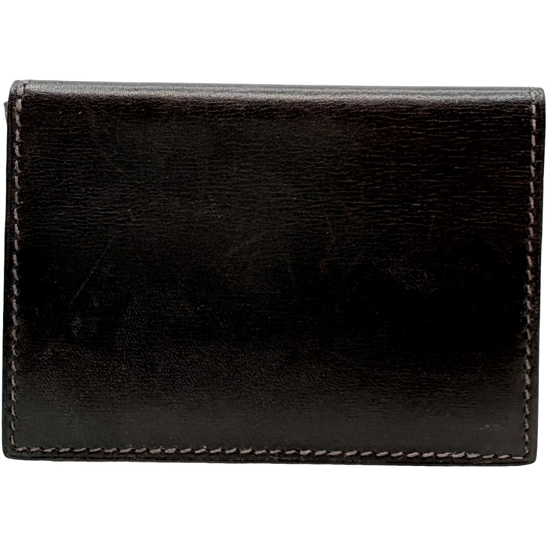 Authentic HERMES Box Calf Square In G Card Holder Brown Leather #36638604