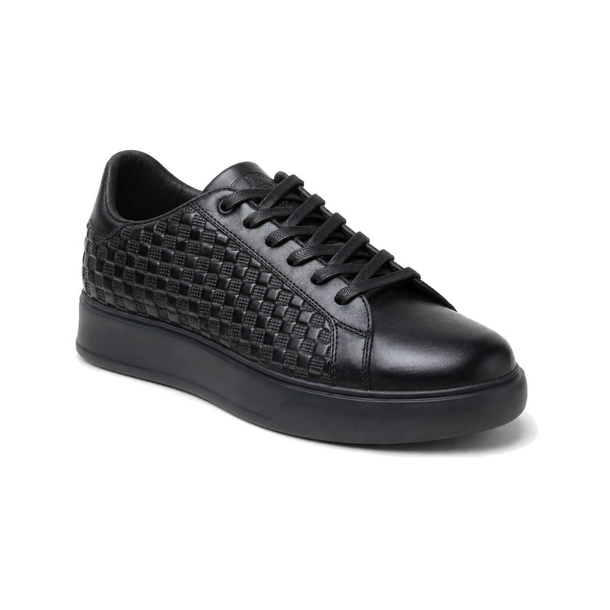 Bogota Leather Kennedy Men\'s Black Leather Lace Up Sneakers