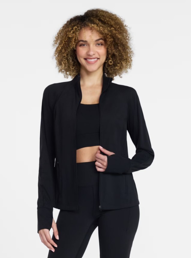 Avia Women\'s SoftSculpt Zip Up Active Jacket Black XL  ( 16 - 18 )
