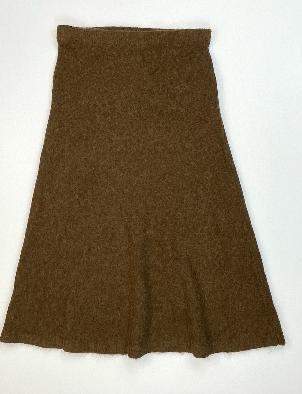 NWT H&M Premium Selection Knit Alpaca Blend Flared Knit Skirt Brown L