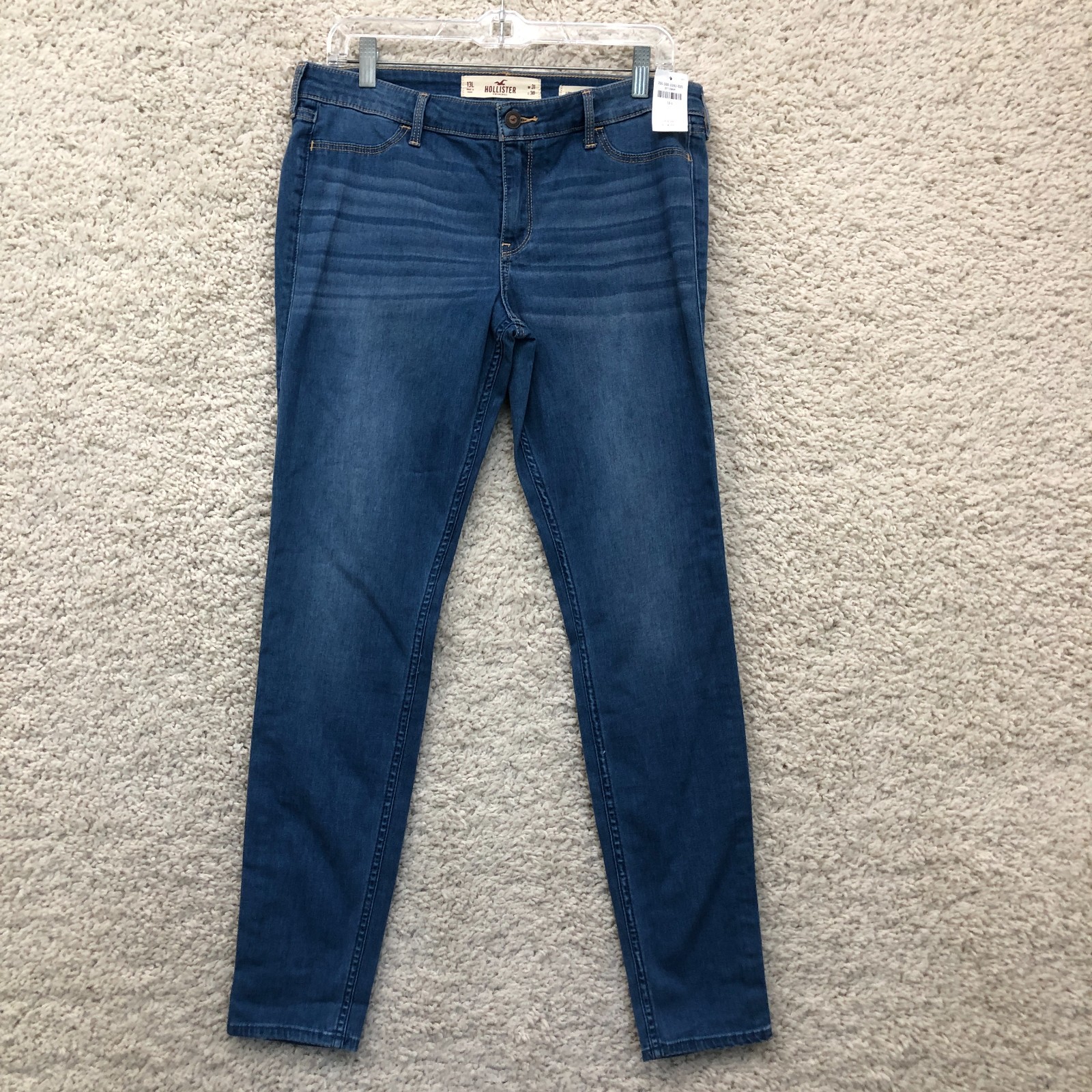 NEW Hollister Jeans 31 Womens Blue Low Rise Legging Jegging Stretch Denim Pocket