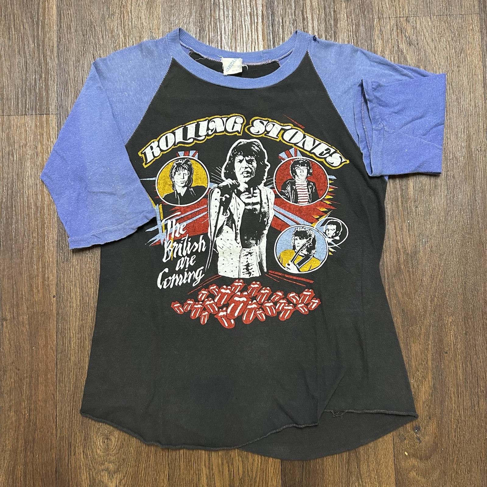 Vintage 1981 Rolling Stones ‘Tattoo You’ Tour Concert Raglan Tshirt Sz M