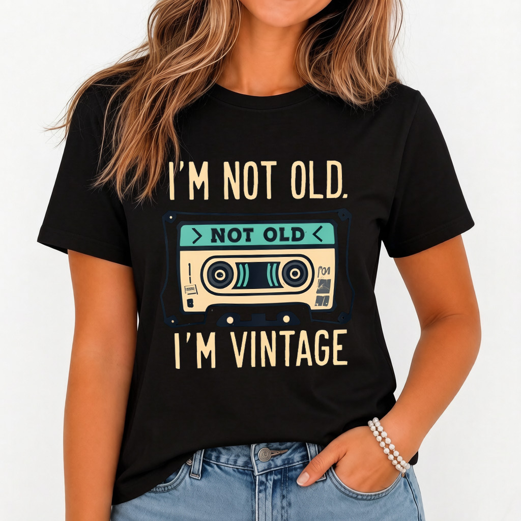 Vintage Cassette Tape T-Shirt I'm Not Old I'm Vintage Funny Retro Gift Tee