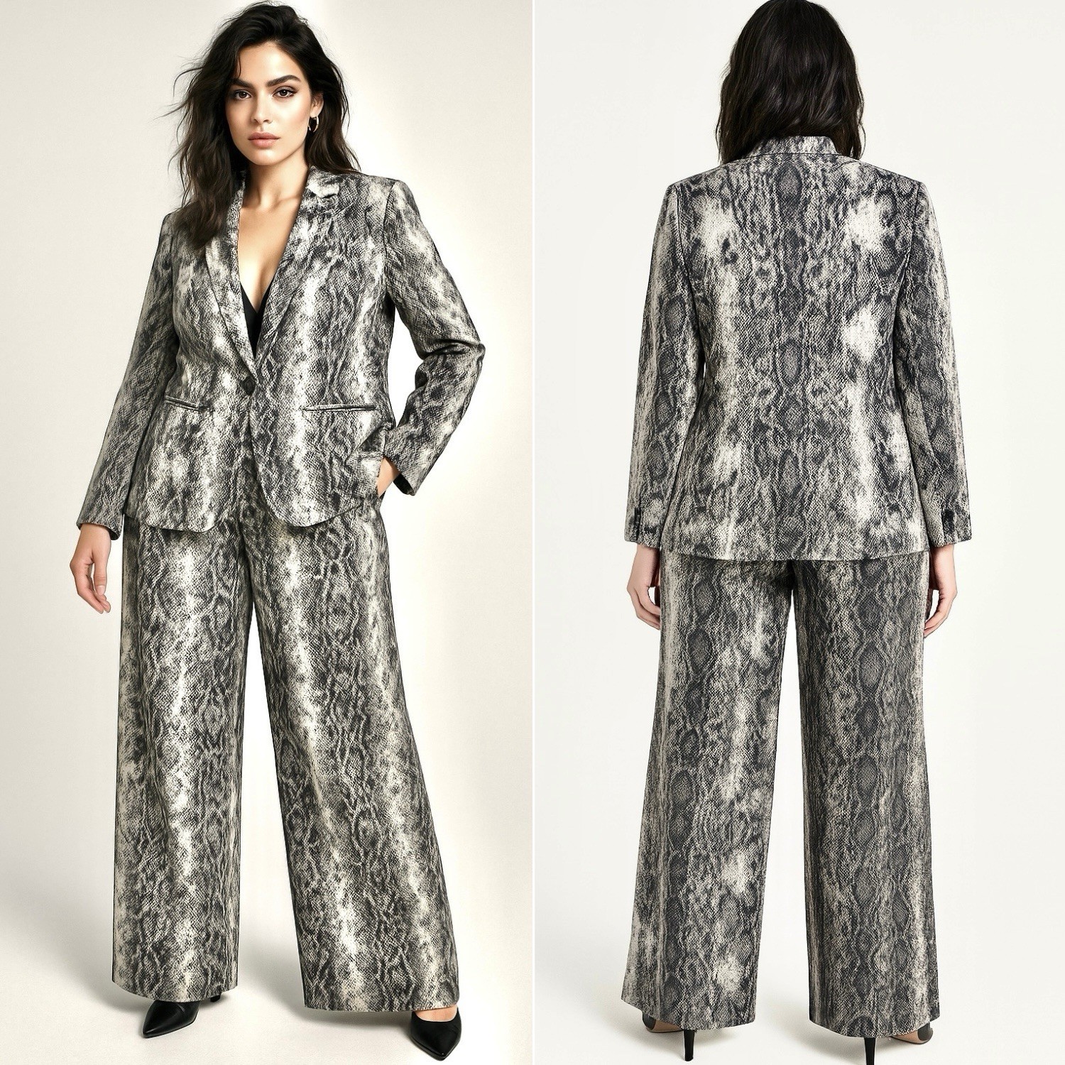 NWT Antonio Melani Pantsuit Size 24W 24 Blazer & Wide Leg Pants Set Mob Wife