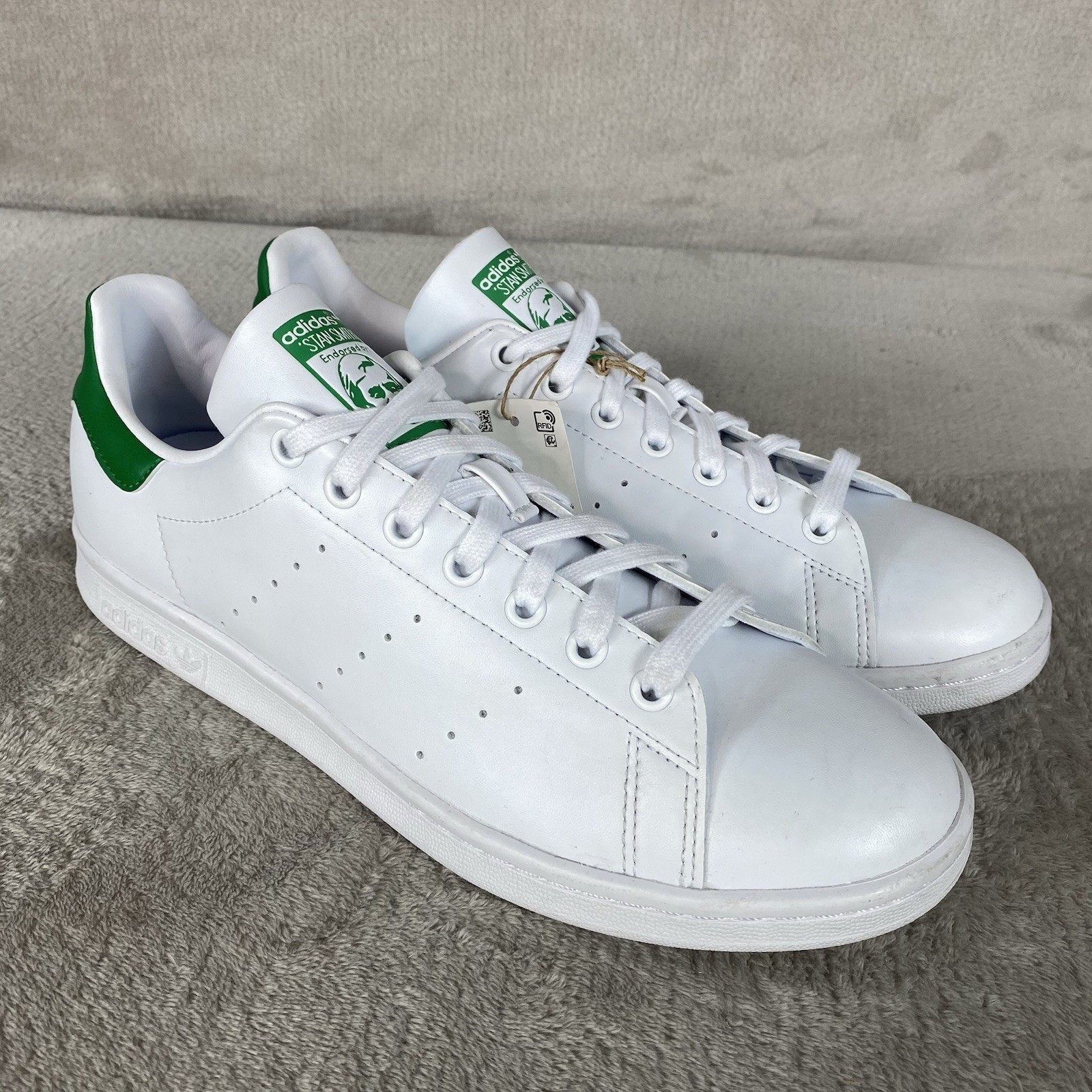 Adidas Stan Smith Mens Shoes Size 12 White Green Primegreen Leather Tennis  NEW