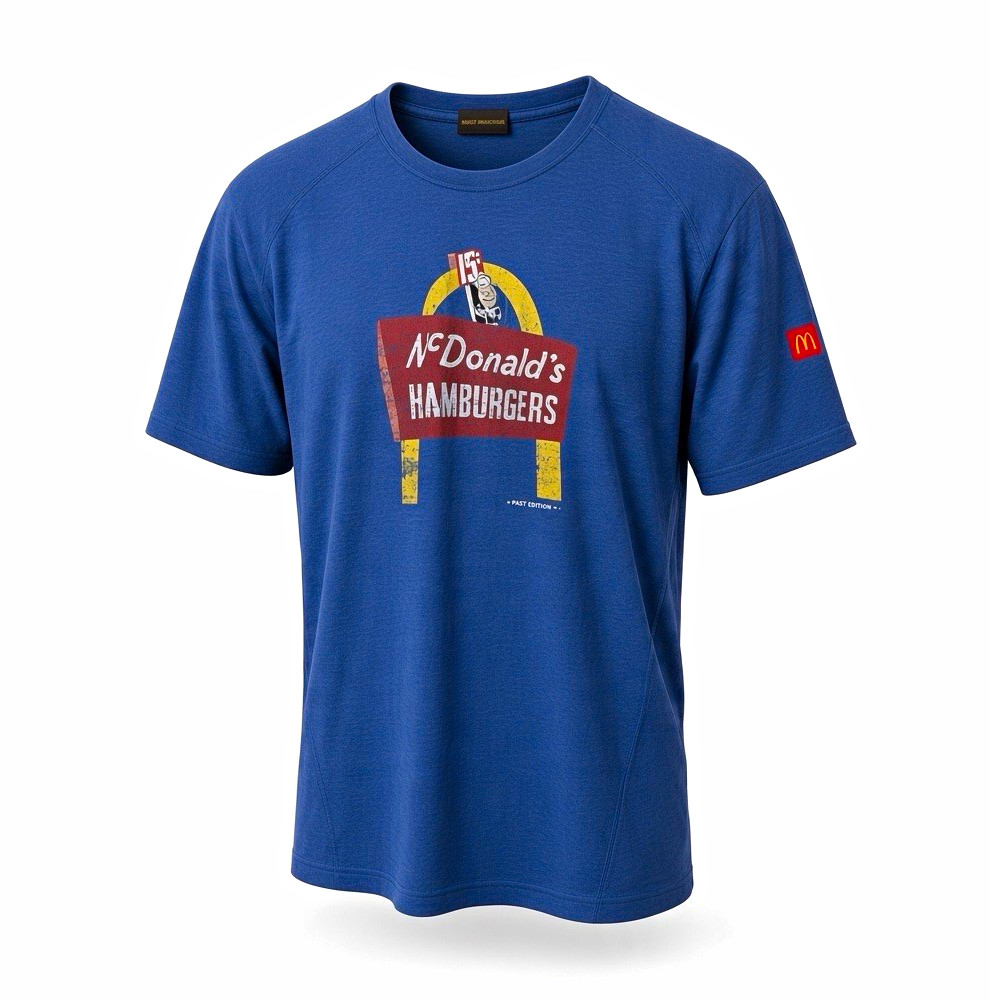 Apparel Collection T-Shirt Unisex Large Blue McDonald\'s First Edition Retro 