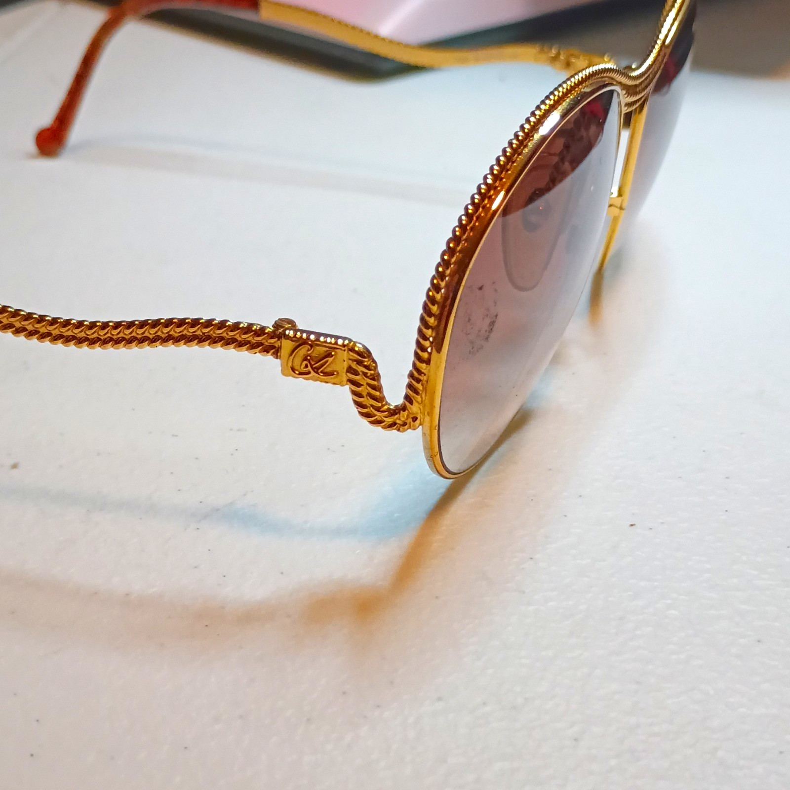 vintage 80s. Cristian Lacroix 7301 oversized  Sunglasses Gold Brown Gradient 
