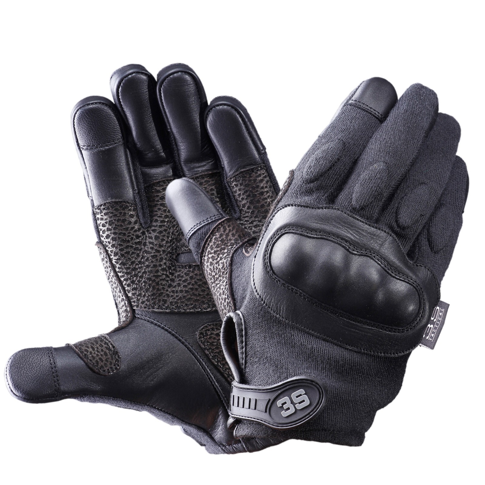 3S Tactical Leather Police Hard Knuckle With Kevlar® - Padded Glove - 3SG -T15