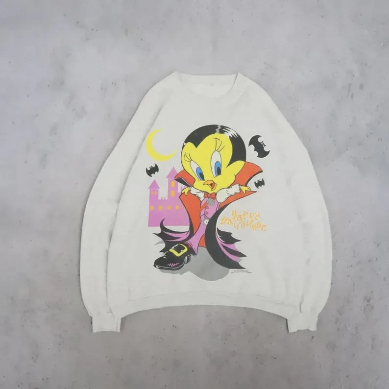 Vintage Tweety Halloween Vampire Looney Tunes Crewneck Sweatshirt