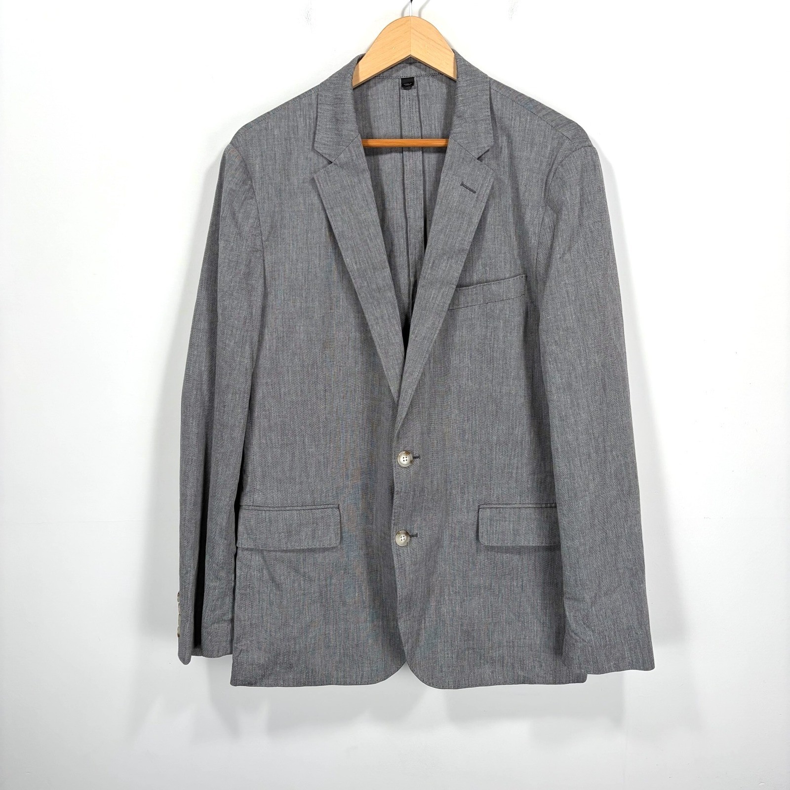 J.Crew Ludlow Blazer Sport Coat Mens 42R Gray Somelos Portugal Cotton Stretch