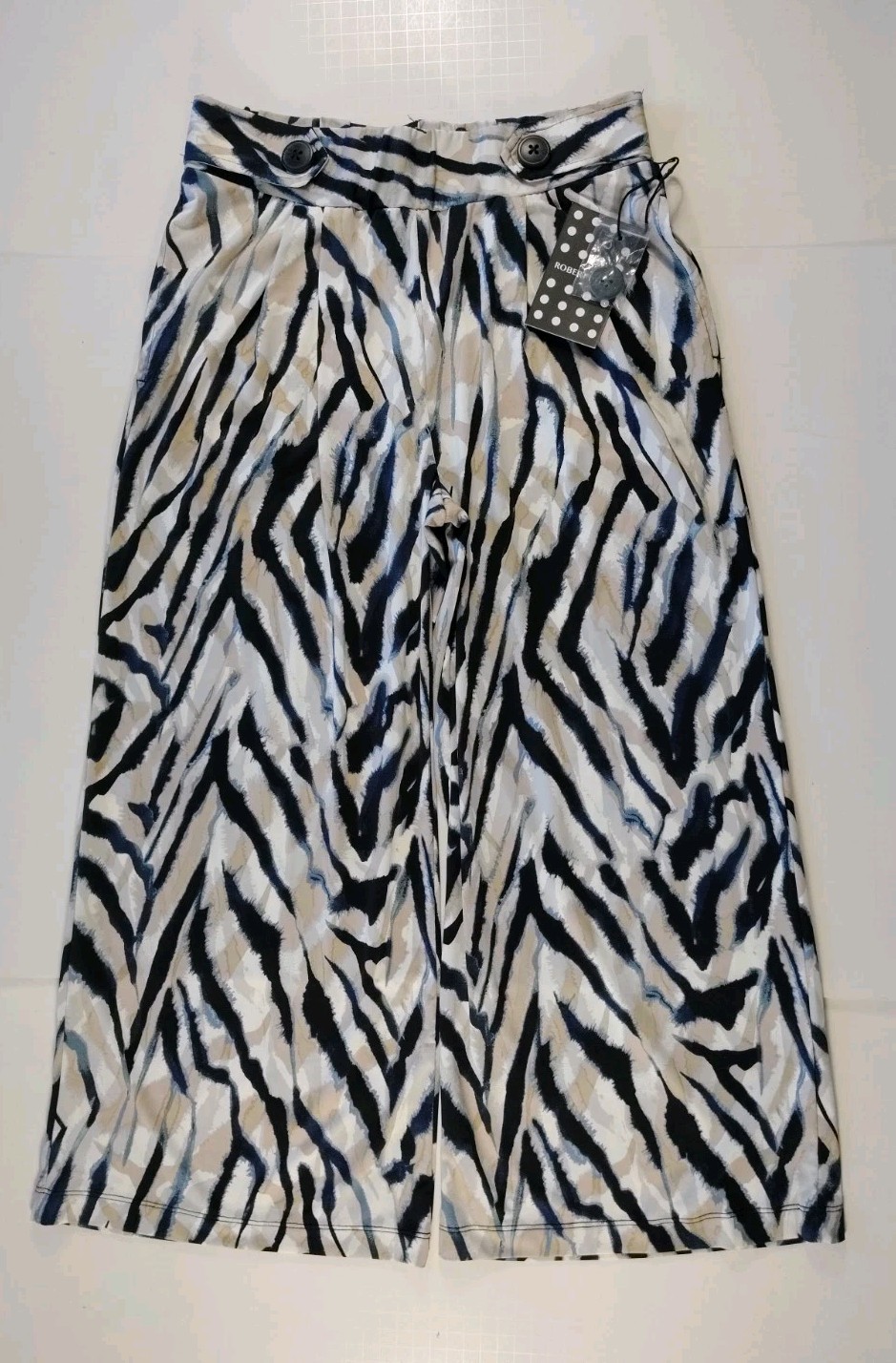 ROBERT LOUIS-NWT-Women\'s Multicolor Print Wide Leg Cropped Pants-Size S