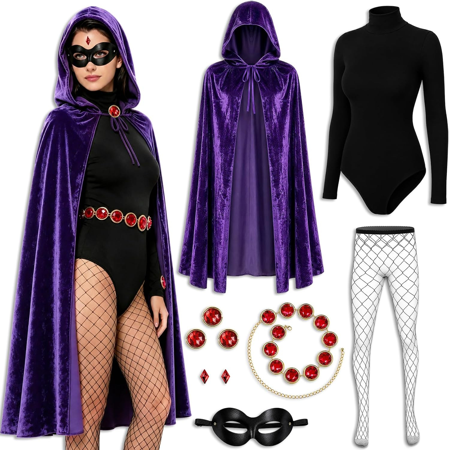 7Pcs Women\'S Halloween Cosplay Costume Comic Con Costume Outfit Set