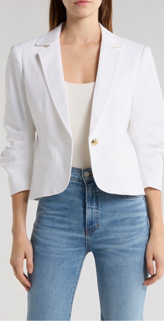 Blazer Blanco Women\'s Size 10 100% Cotton