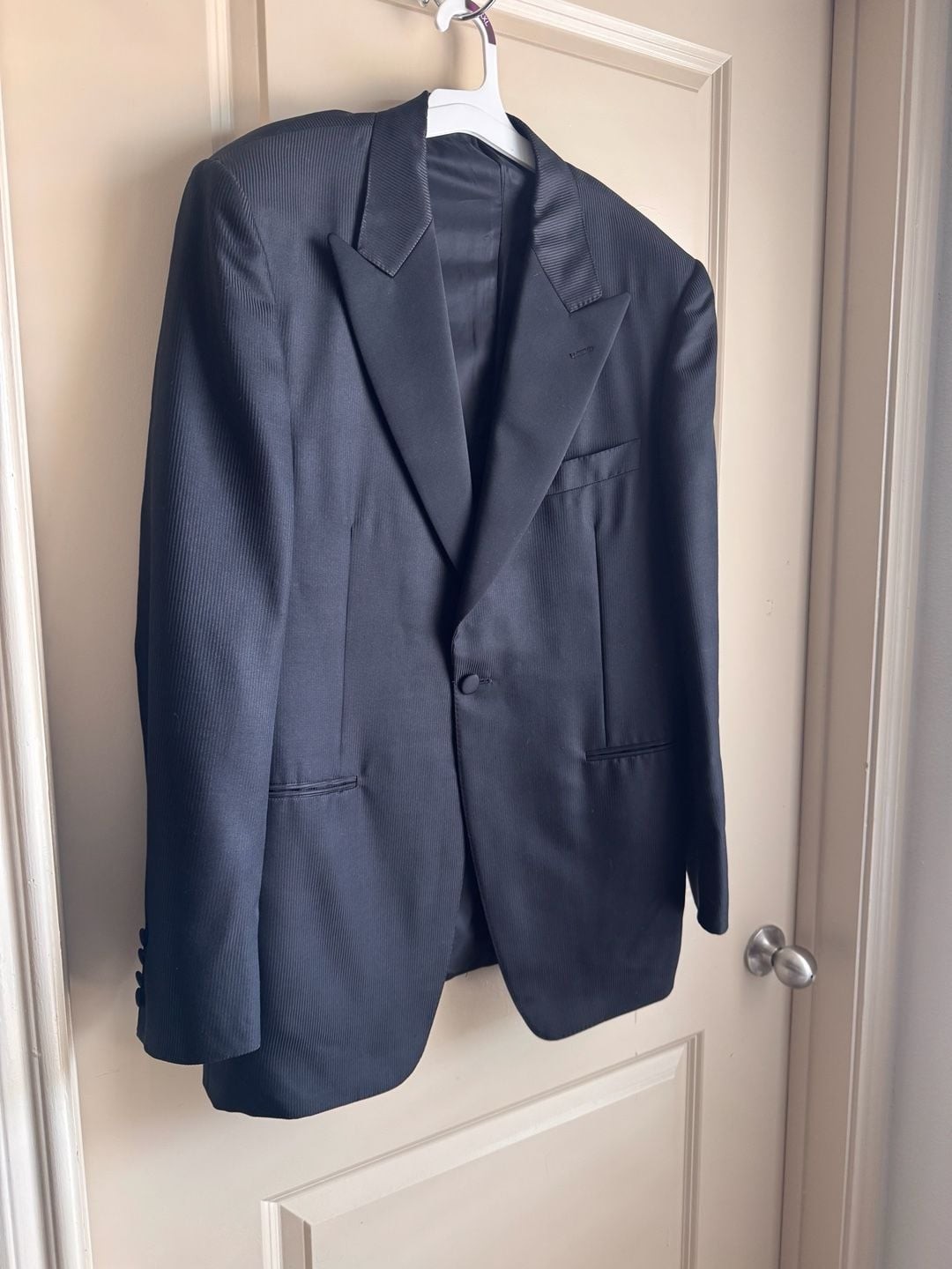 Canali Tuxedo Jacket Black Peak Lapel Made in Italy