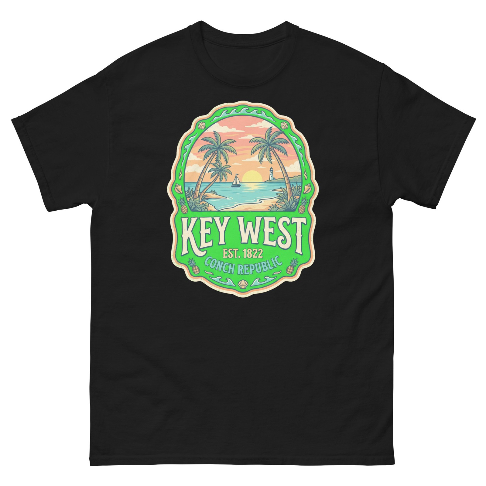 Key West Conch Republic Graphic T-Shirt Tropical Unisex Travel Tee